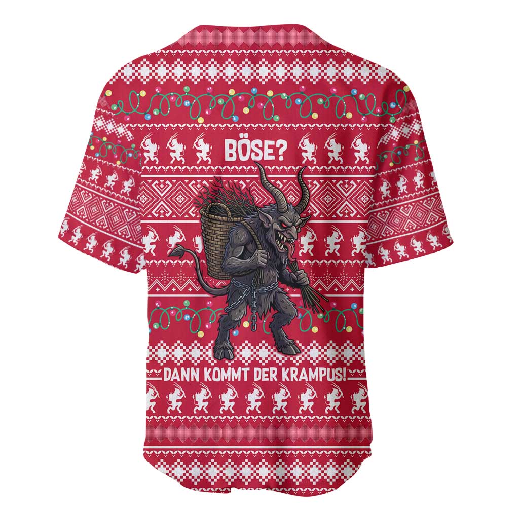 Austria Christmas Baseball Jersey with German Text Red Pattern and Festive Lights - Wonder Print Shop