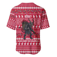 Austria Christmas Baseball Jersey with German Text Red Pattern and Festive Lights - Wonder Print Shop