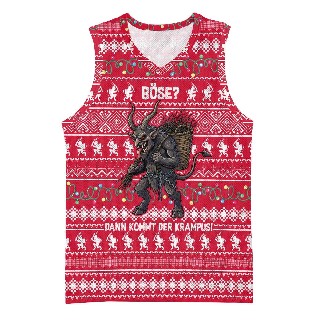 Austria Christmas Basketball Jersey with German Text Red Pattern and Festive Lights - Wonder Print Shop