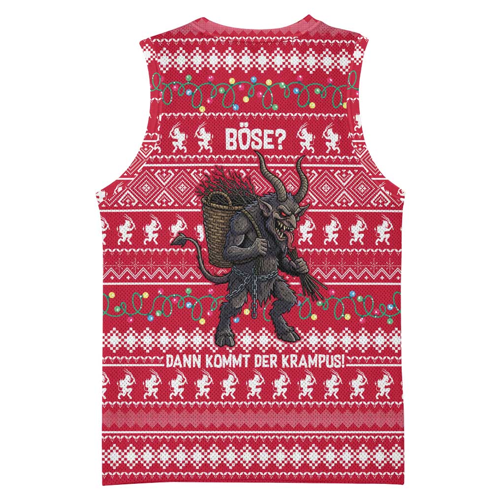 Austria Christmas Basketball Jersey with German Text Red Pattern and Festive Lights - Wonder Print Shop