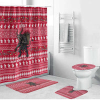 Austria Christmas Bathroom Set with German Text Red Pattern and Festive Lights - Wonder Print Shop