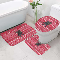 Austria Christmas Bathroom Set with German Text Red Pattern and Festive Lights - Wonder Print Shop
