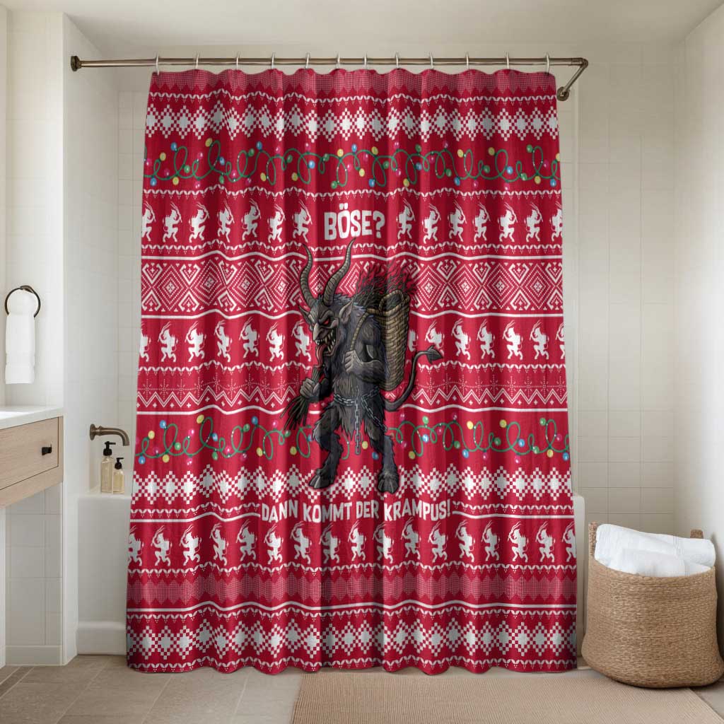 Austria Christmas Bathroom Set with German Text Red Pattern and Festive Lights - Wonder Print Shop