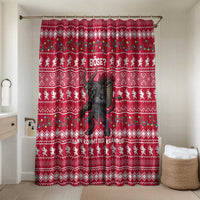 Austria Christmas Bathroom Set with German Text Red Pattern and Festive Lights - Wonder Print Shop