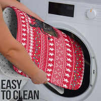 Austria Christmas Bathroom Set with German Text Red Pattern and Festive Lights - Wonder Print Shop