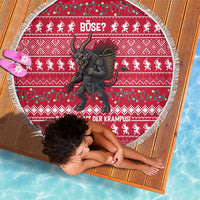 Austria Christmas Beach Blanket with German Text Red Pattern and Festive Lights - Wonder Print Shop