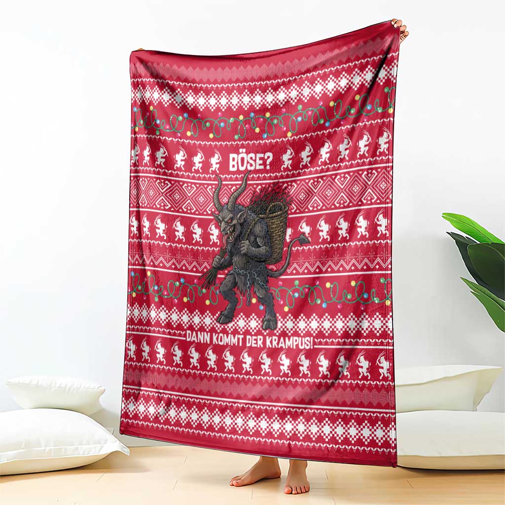 Austria Christmas Blanket with German Text Red Pattern and Festive Lights - Wonder Print Shop