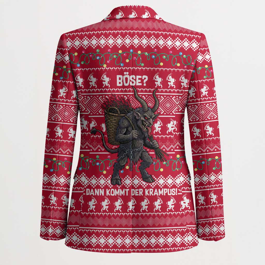 Austria Christmas Blazer with German Text Red Pattern and Festive Lights - Wonder Print Shop