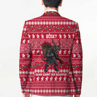 Austria Christmas Blazer with German Text Red Pattern and Festive Lights - Wonder Print Shop