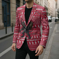 Austria Christmas Blazer with German Text Red Pattern and Festive Lights - Wonder Print Shop