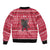 Austria Christmas Bomber Jacket with German Text Red Pattern and Festive Lights - Wonder Print Shop