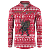 Austria Christmas Button Sweatshirt with German Text Red Pattern and Festive Lights - Wonder Print Shop