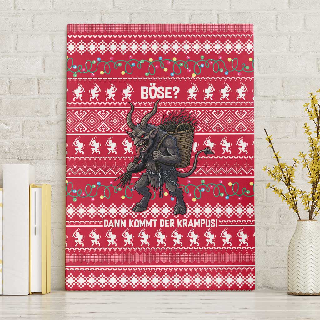 Austria Christmas Canvas Wall Art with German Text Red Pattern and Festive Lights - Wonder Print Shop
