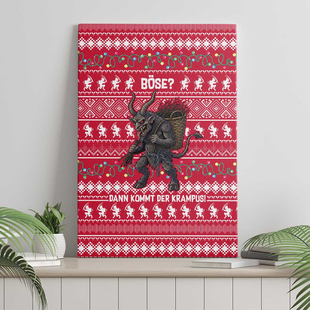 Austria Christmas Canvas Wall Art with German Text Red Pattern and Festive Lights - Wonder Print Shop