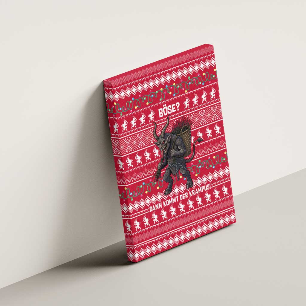 Austria Christmas Canvas Wall Art with German Text Red Pattern and Festive Lights - Wonder Print Shop