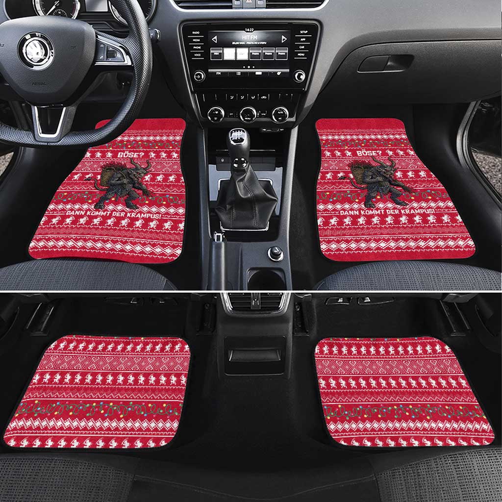 Austria Christmas Car Mats with German Text Red Pattern and Festive Lights - Wonder Print Shop