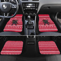 Austria Christmas Car Mats with German Text Red Pattern and Festive Lights - Wonder Print Shop