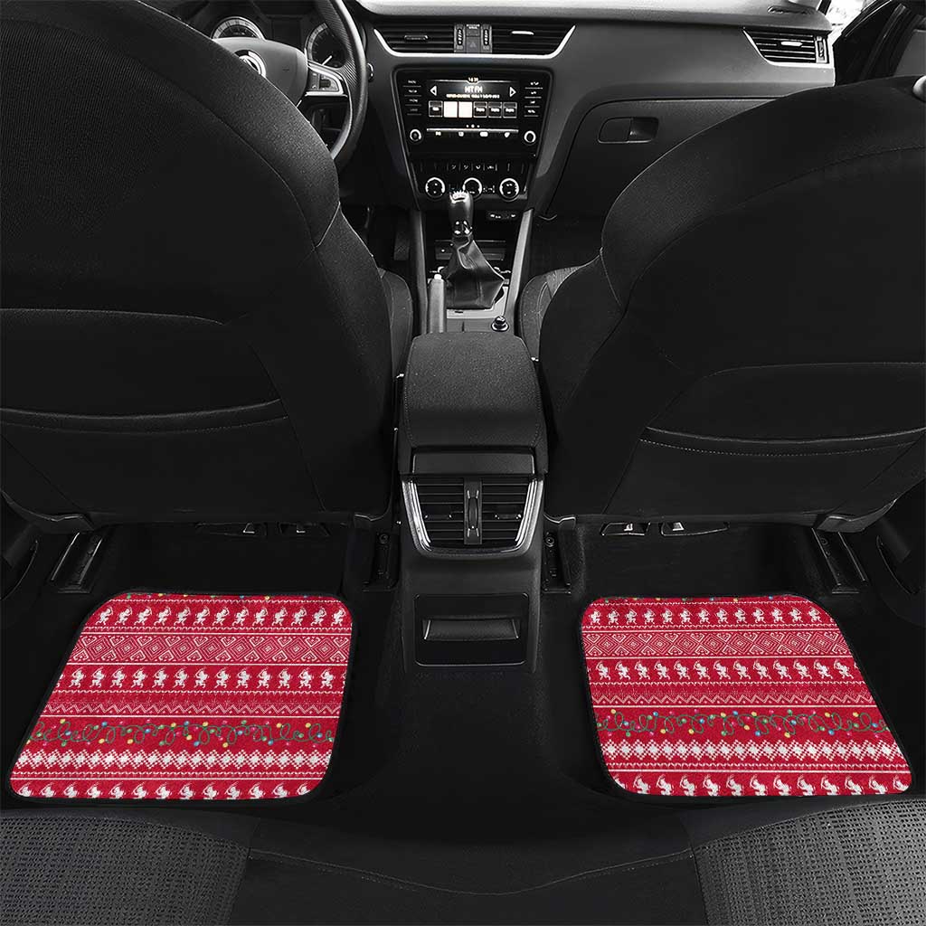 Austria Christmas Car Mats with German Text Red Pattern and Festive Lights - Wonder Print Shop
