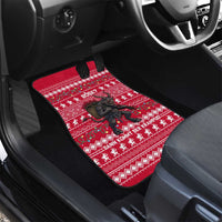 Austria Christmas Car Mats with German Text Red Pattern and Festive Lights - Wonder Print Shop