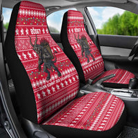 Austria Christmas Car Seat Cover with German Text Red Pattern and Festive Lights - Wonder Print Shop