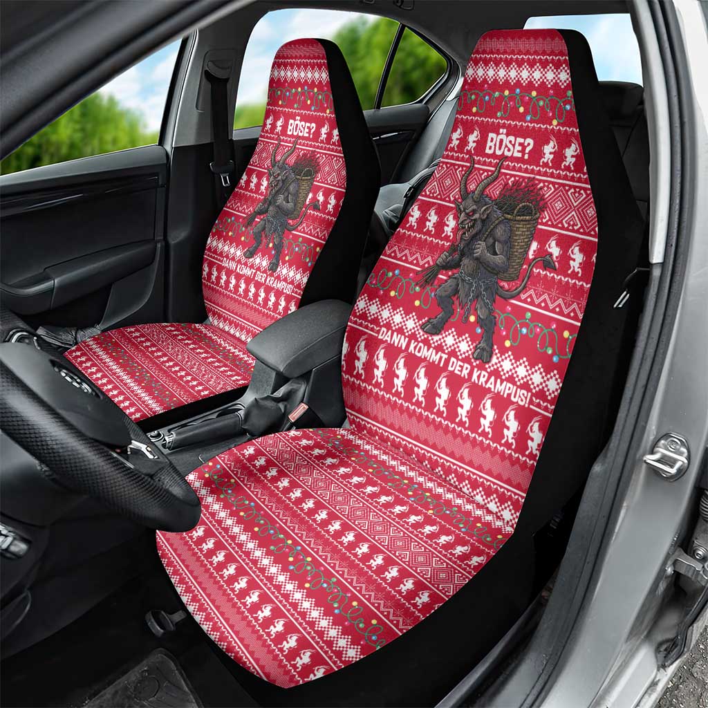 Austria Christmas Car Seat Cover with German Text Red Pattern and Festive Lights - Wonder Print Shop