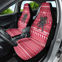 Austria Christmas Car Seat Cover with German Text Red Pattern and Festive Lights - Wonder Print Shop
