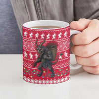 Austria Christmas Ceramic Mug with German Text Red Pattern and Festive Lights - Wonder Print Shop