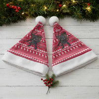 Austria Christmas Santa Hat with German Text Red Pattern and Festive Lights - Wonder Print Shop
