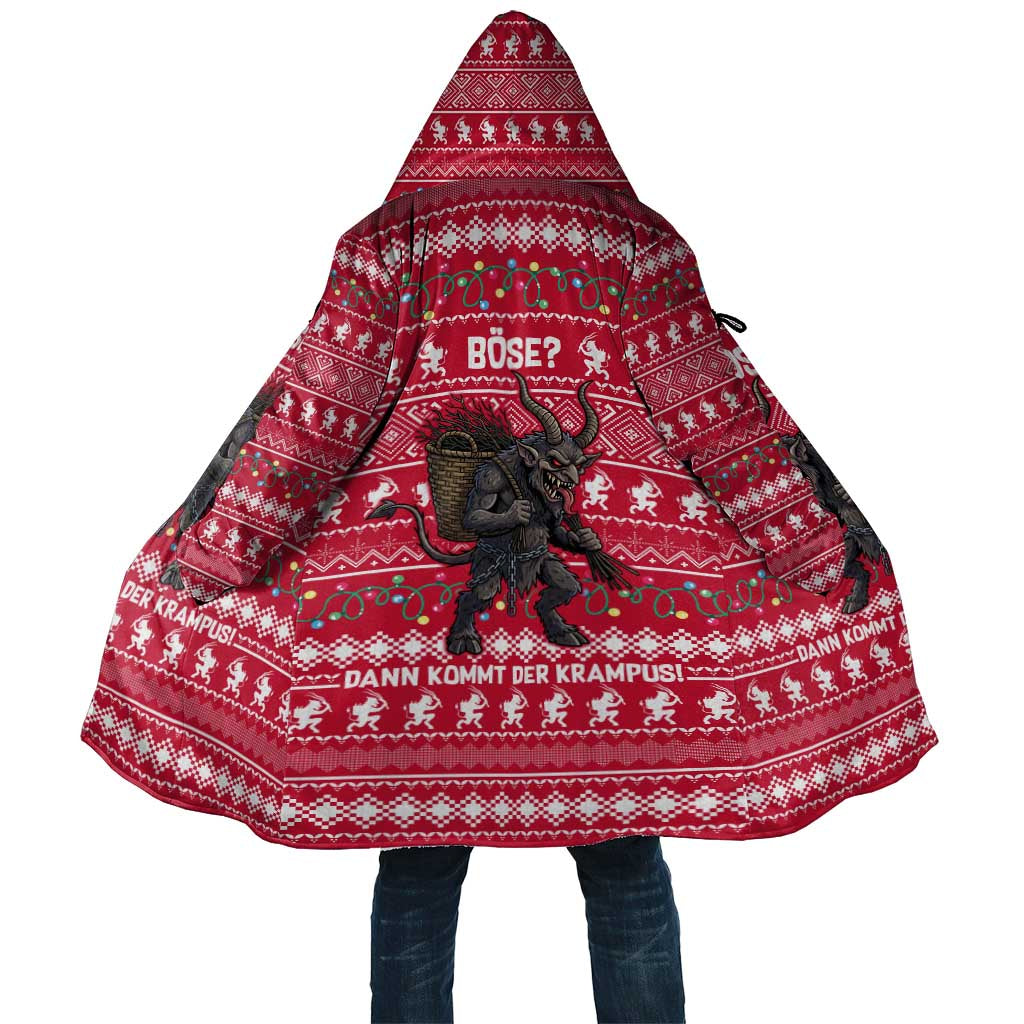 Austria Christmas Cloak with German Text Red Pattern and Festive Lights - Wonder Print Shop