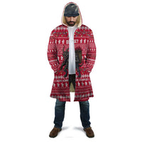 Austria Christmas Cloak with German Text Red Pattern and Festive Lights - Wonder Print Shop