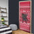 Austria Christmas Door Cover with German Text Red Pattern and Festive Lights - Wonder Print Shop