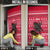 Austria Christmas Door Cover with German Text Red Pattern and Festive Lights - Wonder Print Shop