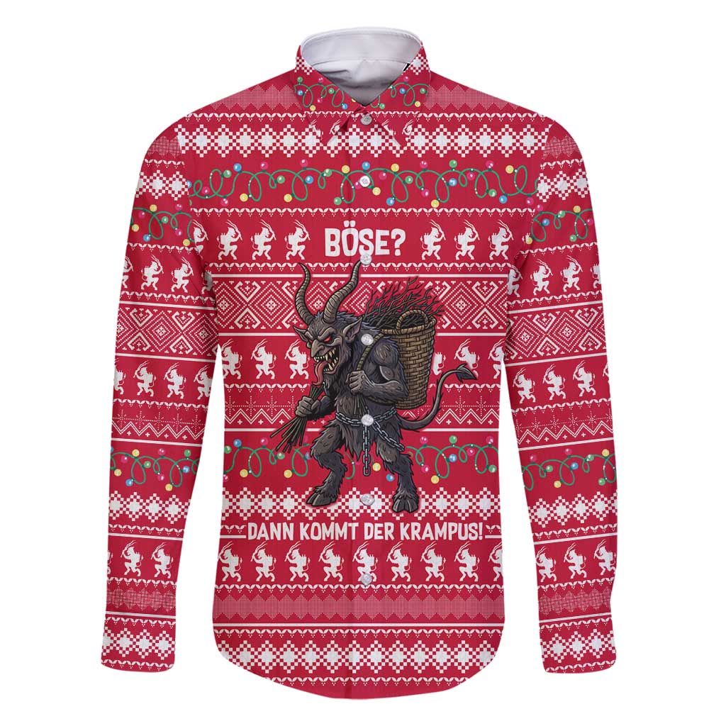 Austria Christmas Family Matching Long Sleeve Bodycon Dress and Hawaiian Shirt with German Text Red Pattern and Festive Lights - Wonder Print Shop