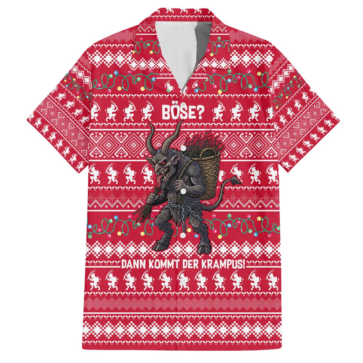 Austria Christmas Family Matching Off The Shoulder Long Sleeve Dress and Hawaiian Shirt with German Text Red Pattern and Festive Lights - Wonder Print Shop