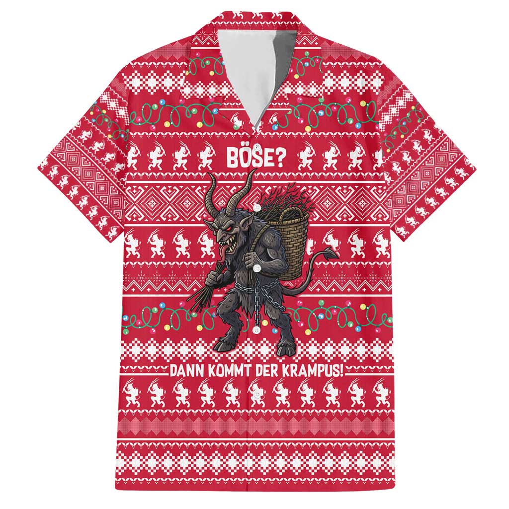 Austria Christmas Family Matching Short Sleeve Bodycon Dress and Hawaiian Shirt with German Text Red Pattern and Festive Lights - Wonder Print Shop