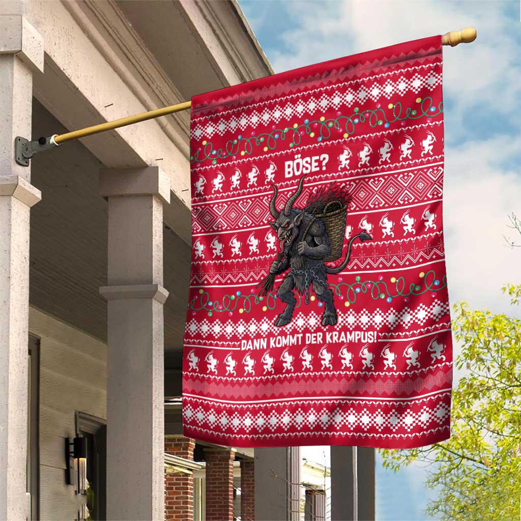 Austria Christmas Garden Flag with German Text Red Pattern and Festive Lights - Wonder Print Shop