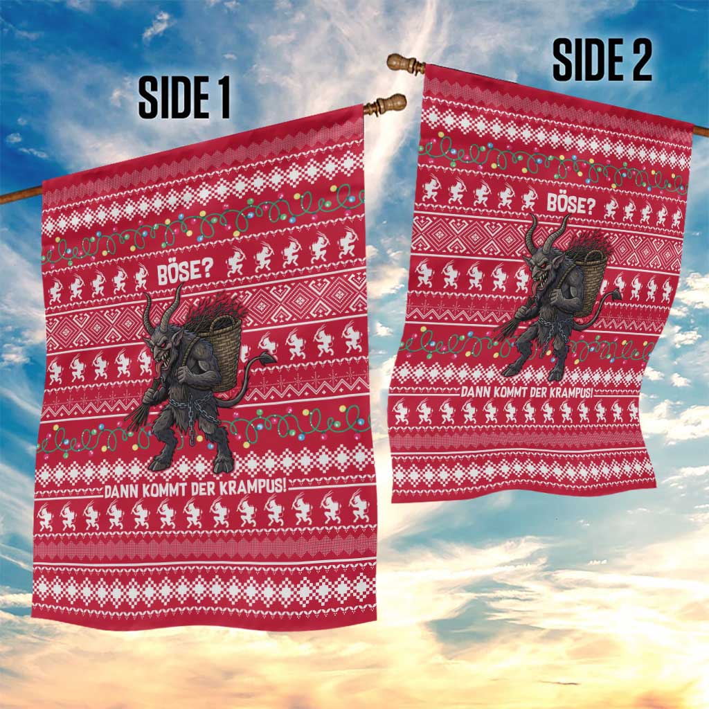 Austria Christmas Garden Flag with German Text Red Pattern and Festive Lights - Wonder Print Shop