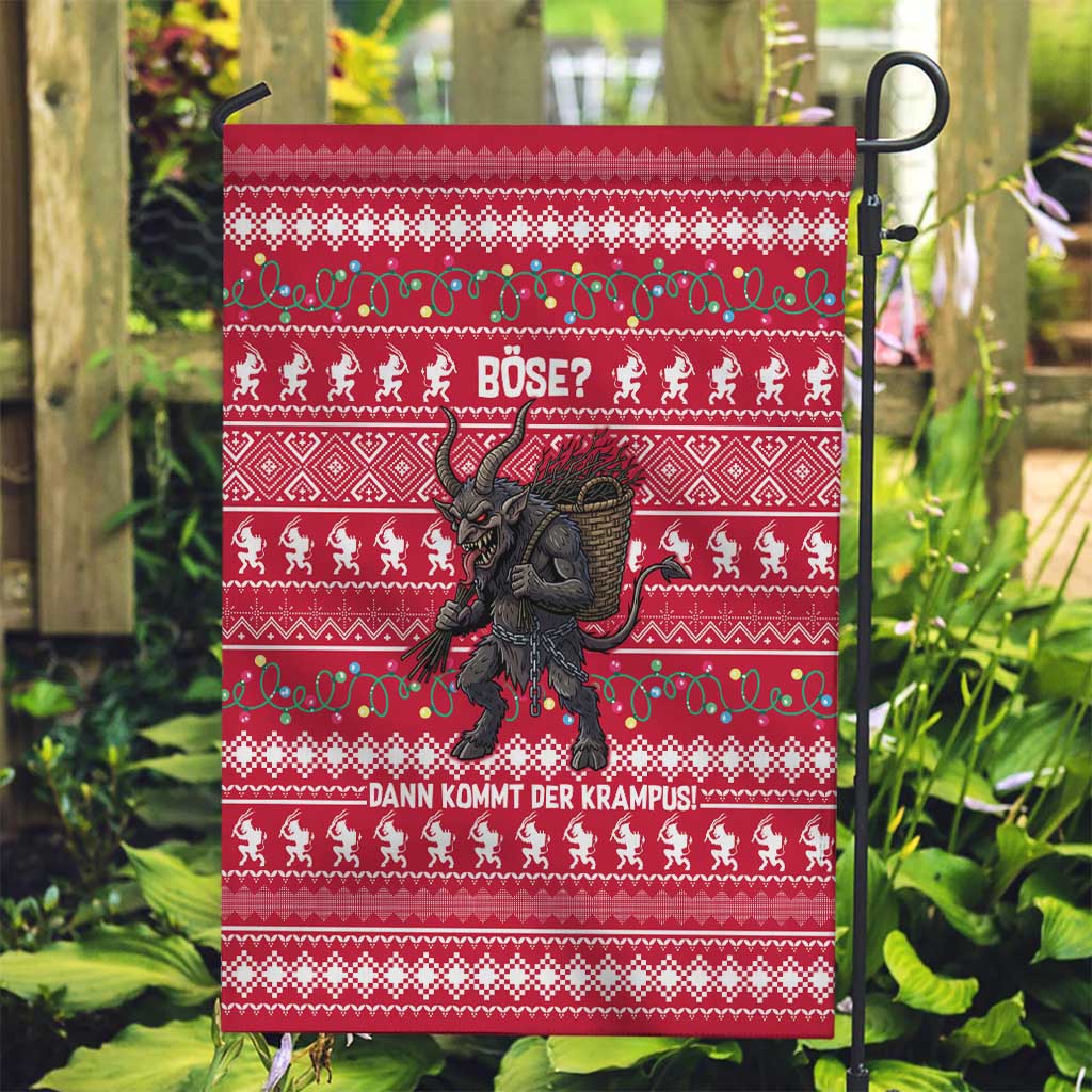 Austria Christmas Garden Flag with German Text Red Pattern and Festive Lights - Wonder Print Shop