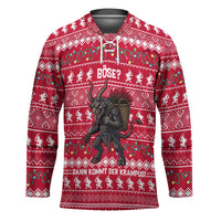 Austria Christmas Hockey Jersey with German Text Red Pattern and Festive Lights - Wonder Print Shop