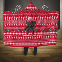 Austria Christmas Hooded Blanket with German Text Red Pattern and Festive Lights - Wonder Print Shop