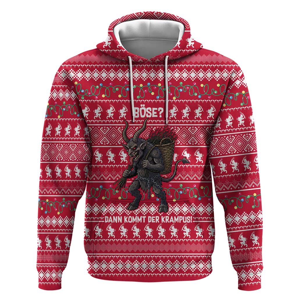 Austria Christmas Hoodie with German Text Red Pattern and Festive Lights - Wonder Print Shop
