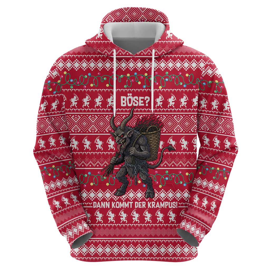 Austria Christmas Hoodie with German Text Red Pattern and Festive Lights - Wonder Print Shop