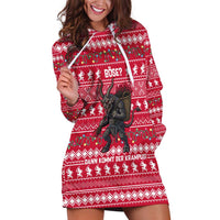 Austria Christmas Hoodie Dress with German Text Red Pattern and Festive Lights - Wonder Print Shop