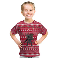 Austria Christmas Kid T Shirt with German Text Red Pattern and Festive Lights - Wonder Print Shop