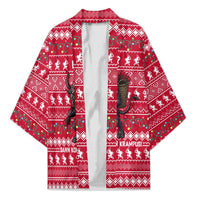Austria Christmas Kimono with German Text Red Pattern and Festive Lights - Wonder Print Shop