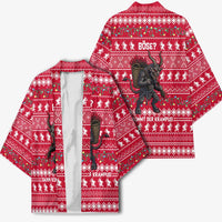 Austria Christmas Kimono with German Text Red Pattern and Festive Lights - Wonder Print Shop