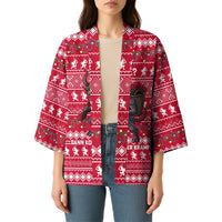 Austria Christmas Kimono with German Text Red Pattern and Festive Lights - Wonder Print Shop