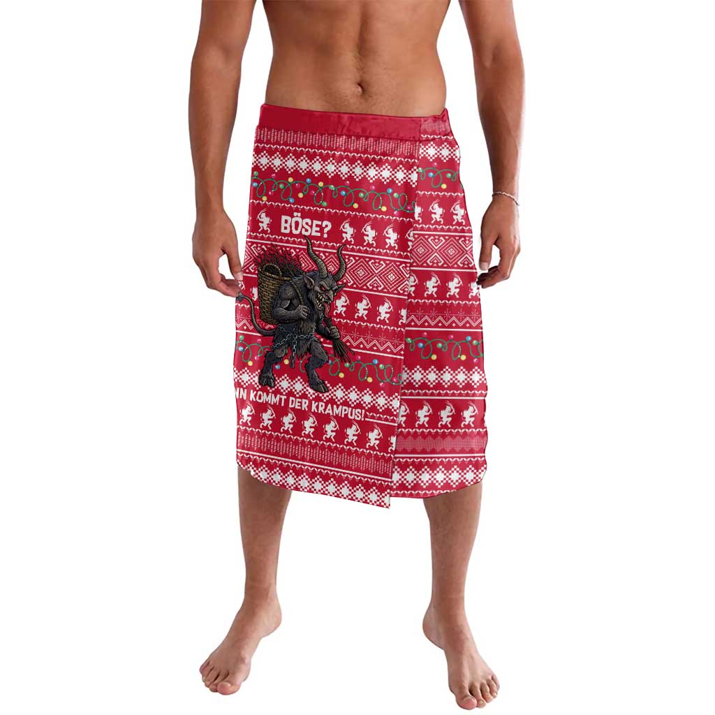 Austria Christmas Lavalava with German Text Red Pattern and Festive Lights - Wonder Print Shop