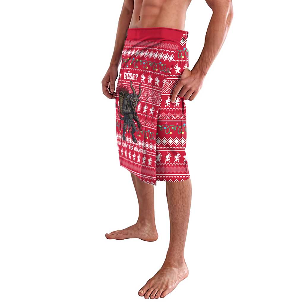 Austria Christmas Lavalava with German Text Red Pattern and Festive Lights - Wonder Print Shop