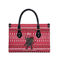 Austria Christmas Leather Bag with German Text Red Pattern and Festive Lights - Wonder Print Shop
